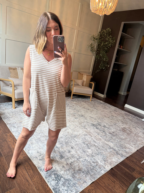 Lake Side Romper-Taupe