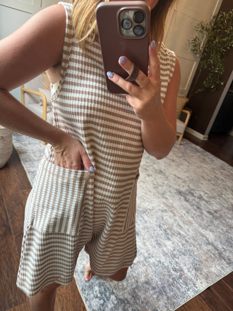 Lake Side Romper-Taupe