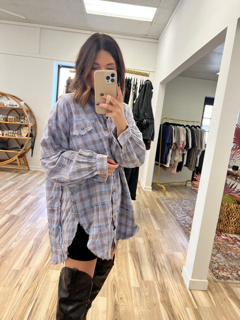 Looking At You Plaid - Peri Blue