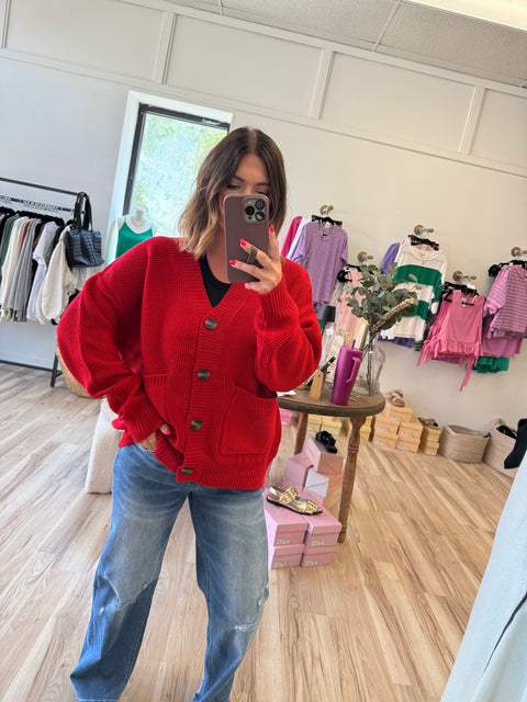 Here Always Cardi-Red