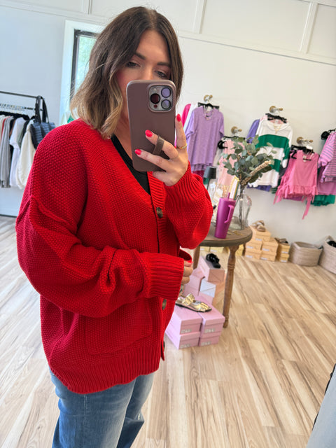 Here Always Cardi-Red