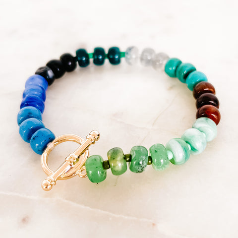 b-790 beaded bracelet w/toggle