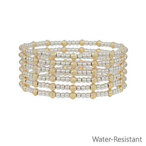 water resistant mixed metal bracelets