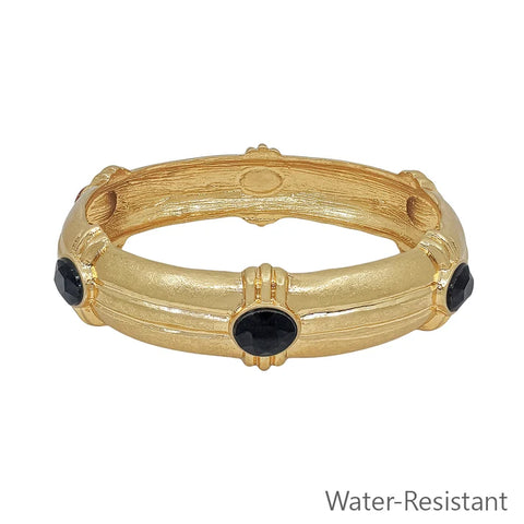 water resistant black crystal bangle