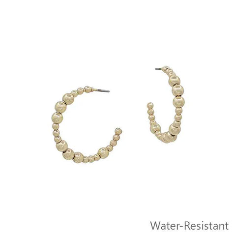 Water Resistant Mini Beaded Hoops