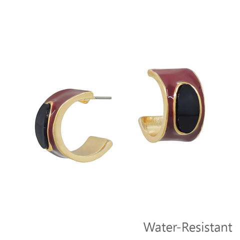 Maroon Huggie Hoop