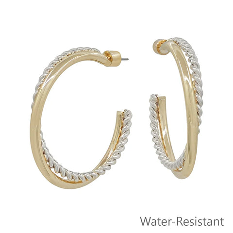 water resistant braided mixed  metal hoops