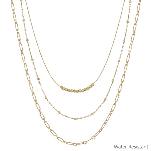 Water Resistant Thin Dotted Necklace N-2783