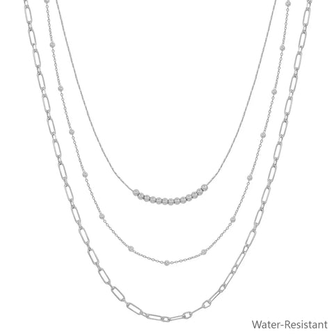 Water Resistant Thin Dotted Necklace N-2783