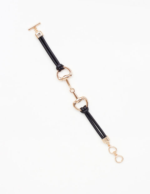 leather horse bit bracelet