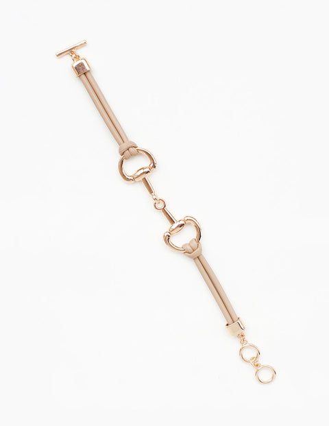 leather horse bit bracelet