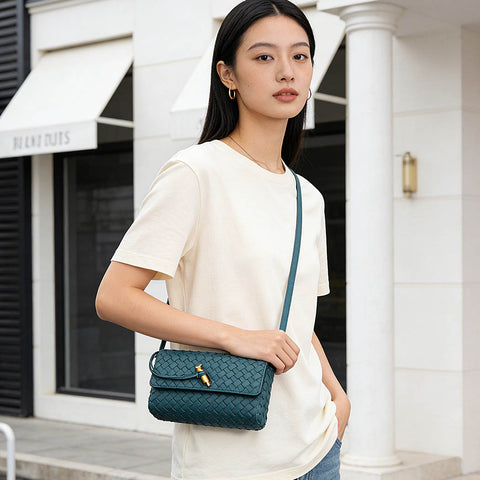 woven leather crossbody