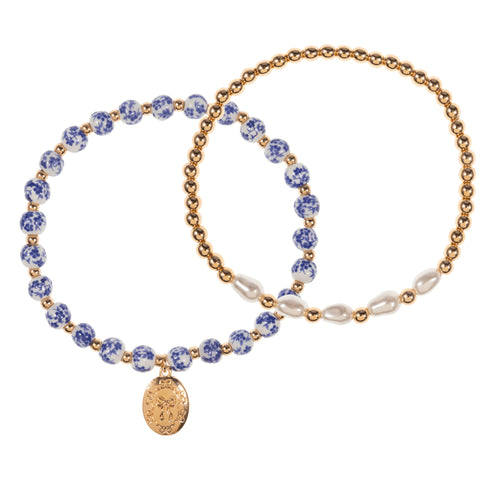b-824 ceramic beaded bracelet set