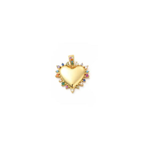 Gold confetti heart charm