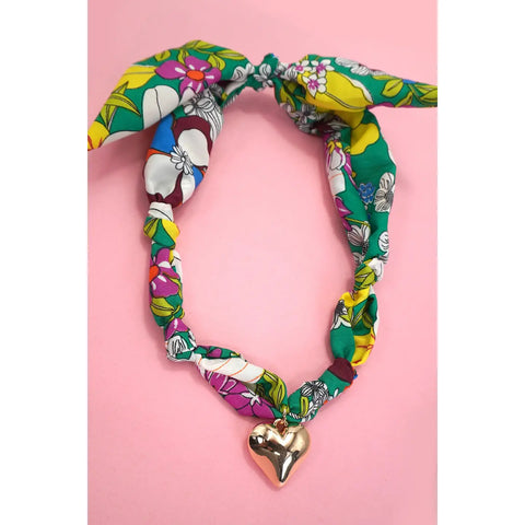 Scarf Necklace with Charm