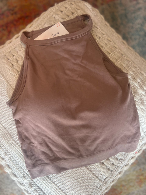 Seamless High Neck Bralette - Mauve
