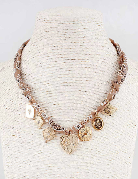 N-1768 bandana charm necklace