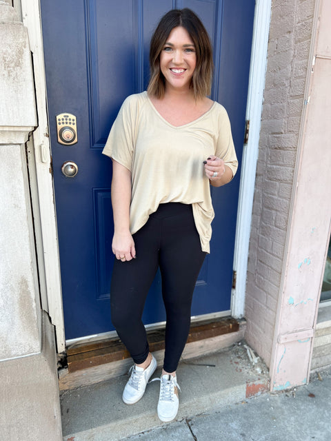 V-Waist Butter Leggings - Black