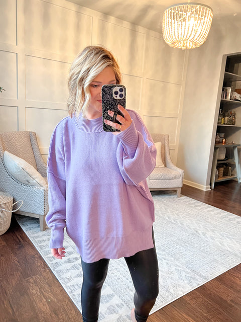Living For Love Sweater- Lavender